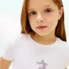 Kinder-T-Shirt mit Strass-Stern-Flagge Kinder-T-Shirt mit Strass-Stern-Flagge