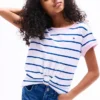 Kinder-T-Shirt mit Streifen und Knoten am Saum
