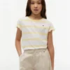 Kinder-T-Shirt mit Streifen und Rüschen an den Ärmeln