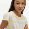 Kinder-T-Shirt mit Streifen und Rüschen an den Ärmeln