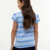 Kinder-T-Shirt mit Streifen und Rüschen an den Ärmeln
