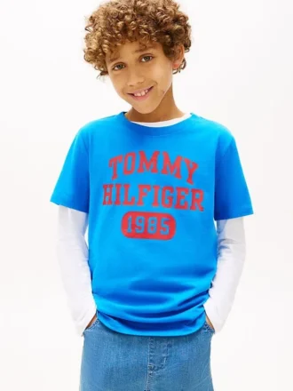 Kinder-T-Shirt mit Varsity-Logo
