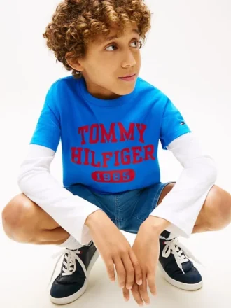 Kinder-T-Shirt mit Varsity-Logo