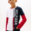 Kinder-T-Shirt mit vertikalem Colorblock-Logo Kinder-T-Shirt mit vertikalem Colorblock-Logo