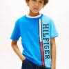 Kinder-T-Shirt mit vertikalem Colorblock-Logo Kinder-T-Shirt mit vertikalem Colorblock-Logo