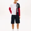 Kinder-T-Shirt mit vertikalem Colorblock-Logo Kinder-T-Shirt mit vertikalem Colorblock-Logo
