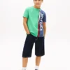Kinder-T-Shirt mit vertikalem Colorblock-Logo Kinder-T-Shirt mit vertikalem Colorblock-Logo