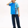 Kinder-T-Shirt mit vertikalem Colorblock-Logo Kinder-T-Shirt mit vertikalem Colorblock-Logo
