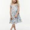 Kinderkleid mit Blumenmuster und Rüschen Kinderkleid mit Blumenmuster und Rüschen