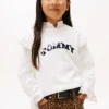 Kinderpullover mit Pailletten-Logo und Rüschen Kinderpullover mit Pailletten-Logo und Rüschen