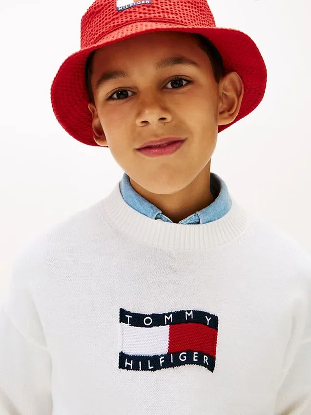 Kinderpullover mit Wavy-Flag-Logo Kinderpullover mit Wavy-Flag-Logo