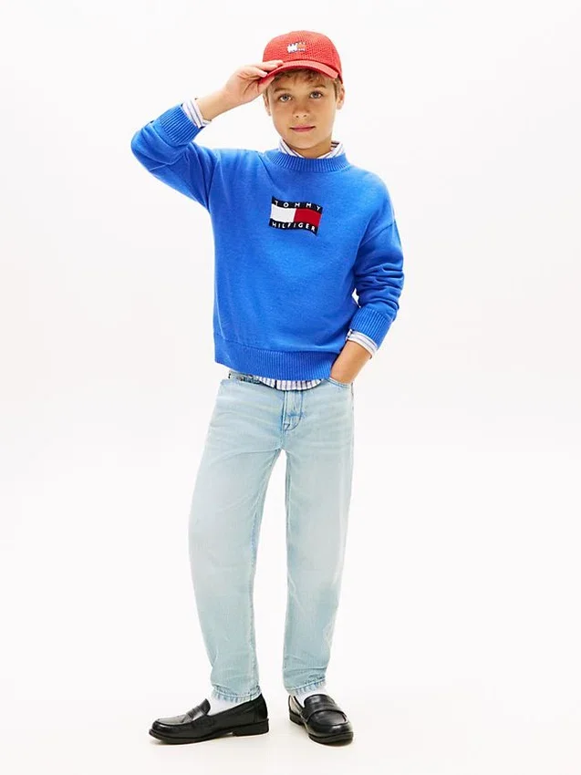 Kinderpullover mit Wavy-Flag-Logo Kinderpullover mit Wavy-Flag-Logo