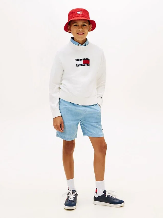 Kinderpullover mit Wavy-Flag-Logo Kinderpullover mit Wavy-Flag-Logo