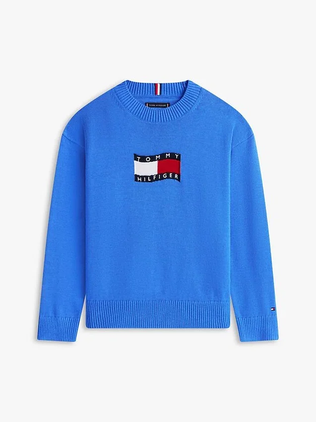 Kinderpullover mit Wavy-Flag-Logo Kinderpullover mit Wavy-Flag-Logo