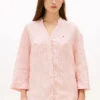 Kragenloses Leinen-Pullover-Hemd Kragenloses Leinen-Pullover-Hemd