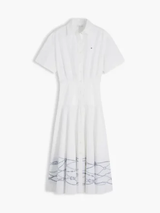 Kurzärmeliges Popeline-Shirtkleid Kurzärmeliges Popeline-Shirtkleid