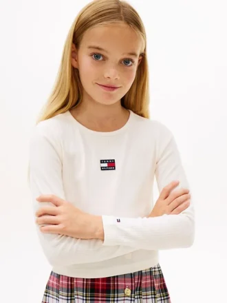 Langärmliges T-Shirt mit Logo-Aufnäher für Kinder