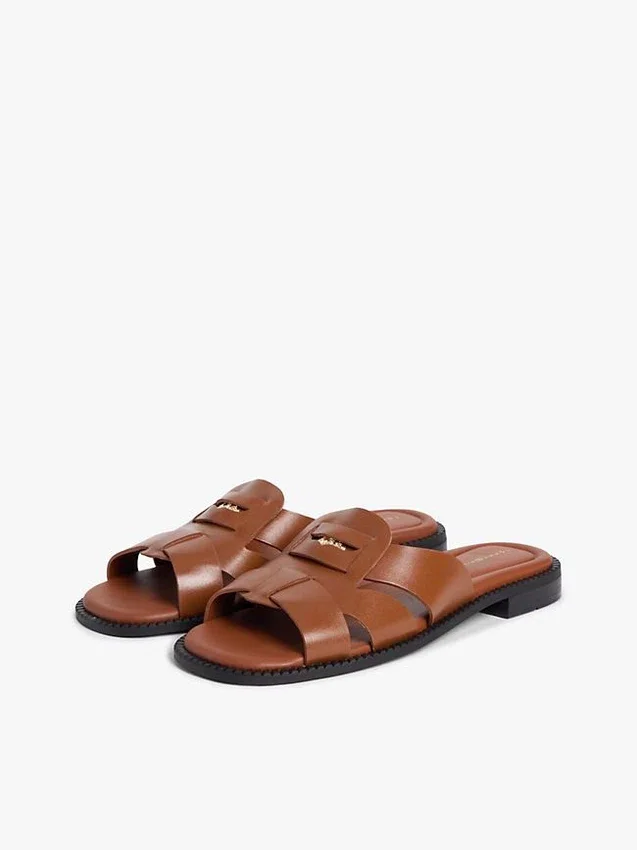 Leder-Penny-Loafer-Sandale Leder-Penny-Loafer-Sandale
