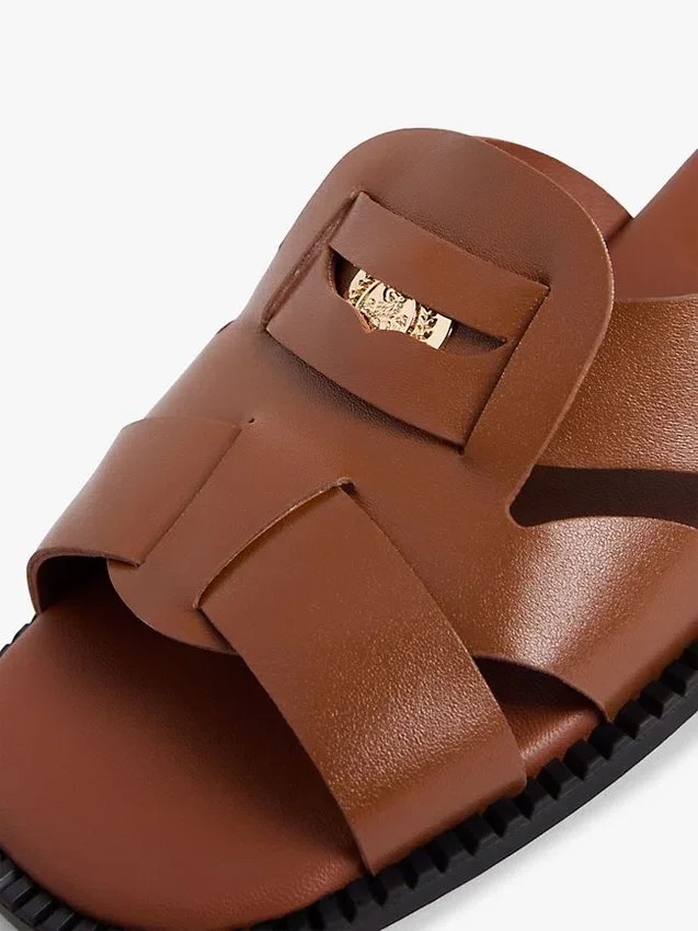 Leder-Penny-Loafer-Sandale Leder-Penny-Loafer-Sandale