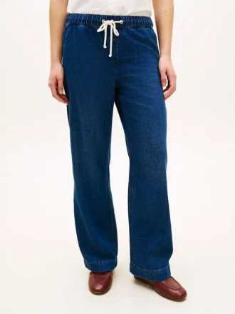Leichte Pull-On-Jeans mit weitem Bein Leichte Pull-On-Jeans mit weitem Bein
