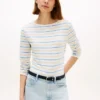 Leichtes T-Shirt mit U-Boot-Ausschnitt Leichtes T-Shirt mit U-Boot-Ausschnitt