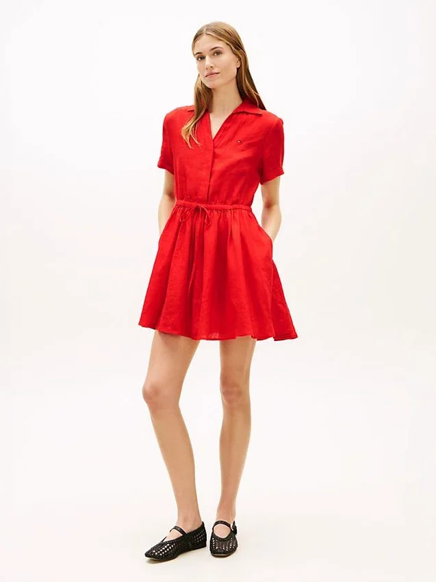 Leinen-Mini-Hemdkleid Leinen-Mini-Hemdkleid