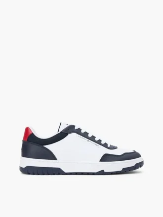 Low-Top-Sneaker aus Ledermix