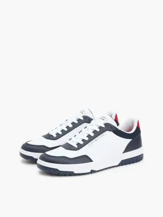 Low-Top-Sneaker aus Ledermix