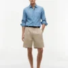 Lässige Chino-Shorts aus Baumwoll-Leinen-Mischung Lässige Chino-Shorts aus Baumwoll-Leinen-Mischung