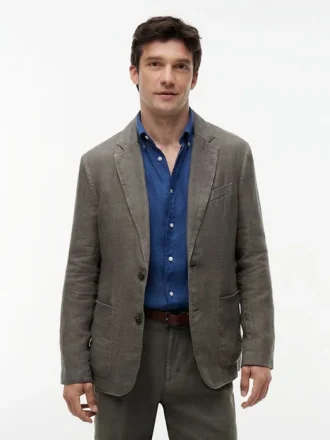 Lässiger Blazer aus stückgefärbtem Leinen
