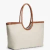 Maxi-Tasche aus Leinen mit Schriftzug-Monogramm