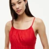 Midi-Kleid aus gerafftem Popeline