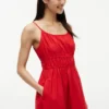 Midi-Kleid aus gerafftem Popeline