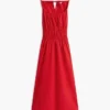 Midi-Kleid aus gerafftem Popeline