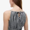 Midi-Kleid aus Leinenmischung mit Gingham-Muster und Raffungen Midi-Kleid aus Leinenmischung mit Gingham-Muster und Raffungen