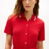 Midi-Polokleid mit Gürtel und Zierstreifen Midi-Polokleid mit Gürtel und Zierstreifen
