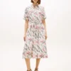 Midi-Shirtkleid aus Leinen mit Animal-Print Midi-Shirtkleid aus Leinen mit Animal-Print