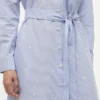Midi-Shirtkleid mit durchgehendem Blumen- und Streifenmuster Midi-Shirtkleid mit durchgehendem Blumen- und Streifenmuster