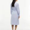 Midi-Shirtkleid mit durchgehendem Blumen- und Streifenmuster Midi-Shirtkleid mit durchgehendem Blumen- und Streifenmuster