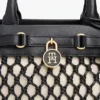 Mini-Tasche aus Makramee und Leder
