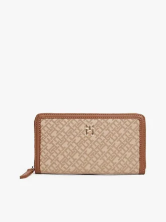 Monogram-Jacquard-Geldbörse mit Reißverschluss Monogram-Jacquard-Geldbörse mit Reißverschluss