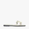 Monogram Strap Metallic-Ledersandale Monogram Strap Metallic-Ledersandale