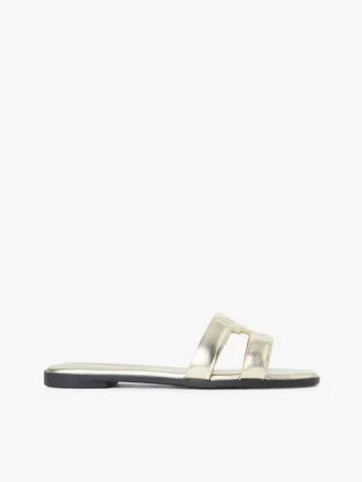 Monogram Strap Metallic-Ledersandale