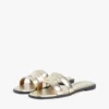 Monogram Strap Metallic-Ledersandale Monogram Strap Metallic-Ledersandale