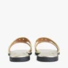 Monogram Strap Metallic-Ledersandale Monogram Strap Metallic-Ledersandale