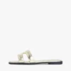 Monogram Strap Metallic-Ledersandale Monogram Strap Metallic-Ledersandale
