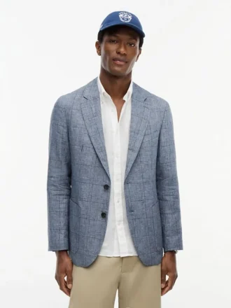 New York Label Blazer aus Leinen in Regular Fit