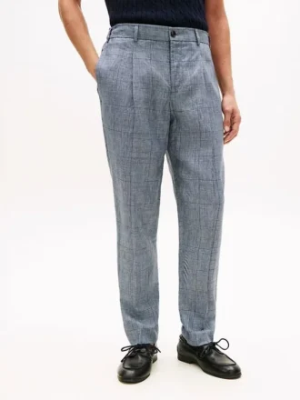 New York Label Glen Plaid Leinen-Hose New York Label Glen Plaid Leinen-Hose