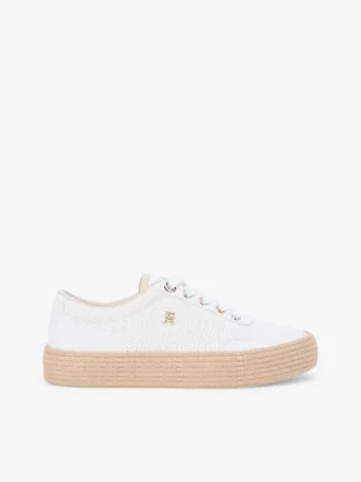 Plateausneaker aus Canvas mit gemischter Textur