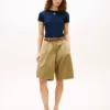 Plissierte Popeline-Shorts Plissierte Popeline-Shorts